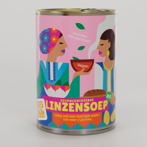 Mixblik linzensoep close-up